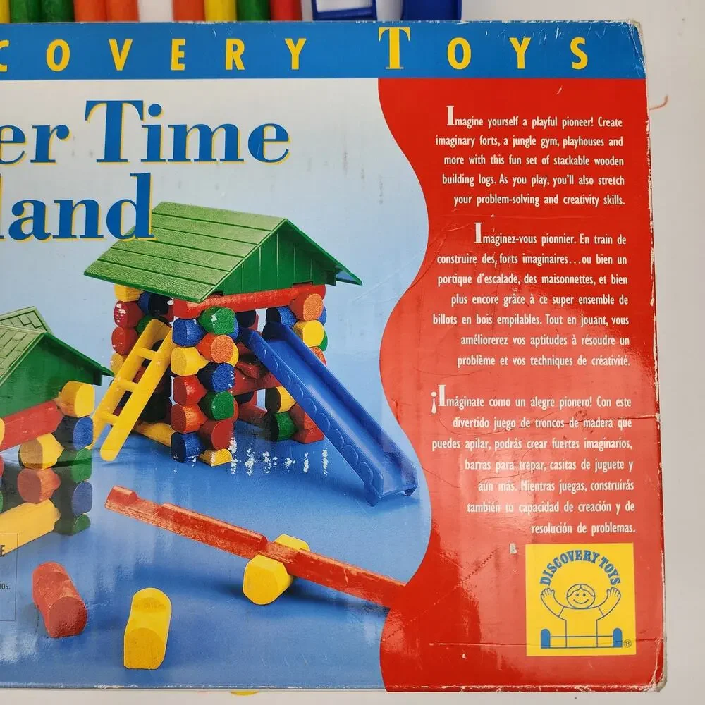 Discovery Toys 2001 Timber Time Playland Building Primary Colors Logs Cabin